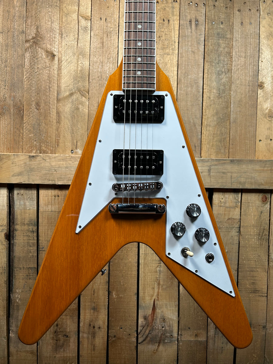 Gibson 70s Flying V Electric Guitar - Antique Natural – Maxwell's