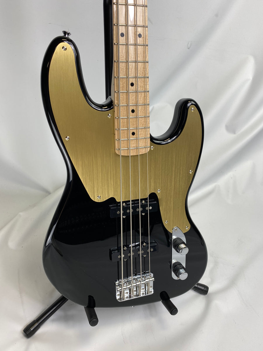 Squier Paranormal Jazz Bass '54 - Black with Gold Anodized Pickguard