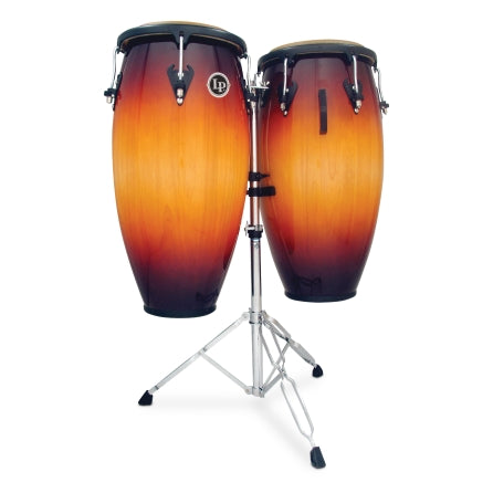 LATIN PERCUSSION M846S-VSB LP MATADOR CUSTOM 10-INCH AND 11-INCH CONGA SET WITH DOUBLE STAND - VINTAGE SUNBURST