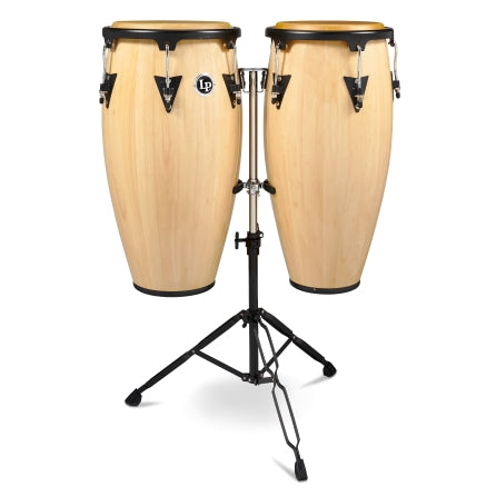 LATIN PERCUSSION LPA647-AW LP ASPIRE 11-INCH AND 12-INCH CONGA SET WITH DOUBLE STAND - NATURAL GLOSS