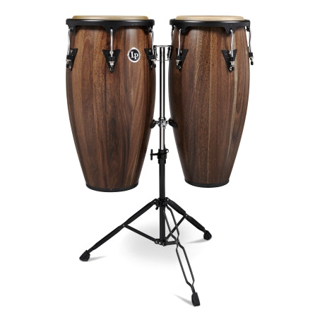 LATIN PERCUSSION LPA647-SW LP ASPIRE 11-INCH AND 12-INCH CONGA SET WITH DOUBLE STAND - SIAM WALNUT