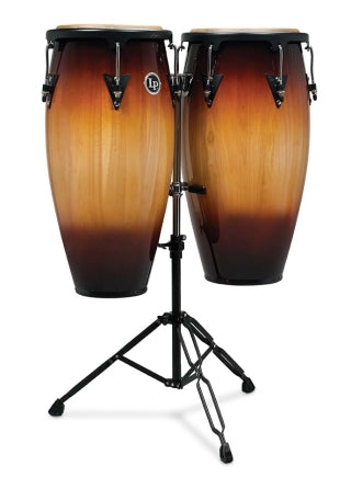 LATIN PERCUSSION LPA647-VSB LP ASPIRE 11-INCH CONGA SET WITH DOUBLE STAND - VINTAGE SUNBURST BOX 1