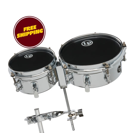 LATIN PERCUSSION LP LP845-K 6 AND 8 MINI SNARE TIMBALES WITH MOUNT - STEEL