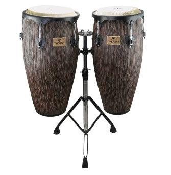TYCOON PERCUSSN STCS-1BLW/D SUPREMO SELECT CONGA SET 10 AND 11 IN LAVA WOOD FINISH WITH DOUBLE STAND BOX 1 OF 2