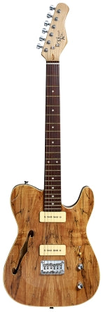 SAMSON AUDIO MK59FSPJRC MKG 59 F HOLES THINLINE P-90S SPALTED MAPLE ELECTRIC GUITAR