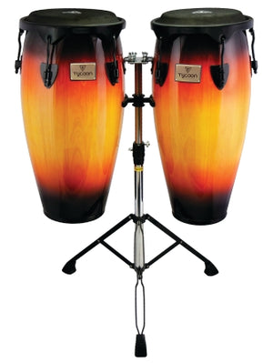 TYCOON PERCUSSN STC-2 B 11 & 12 SUPREMO SUNBURST SERIES CONGAS WITH DOUBLE STANDBOX 1 BOX 1 OF 2