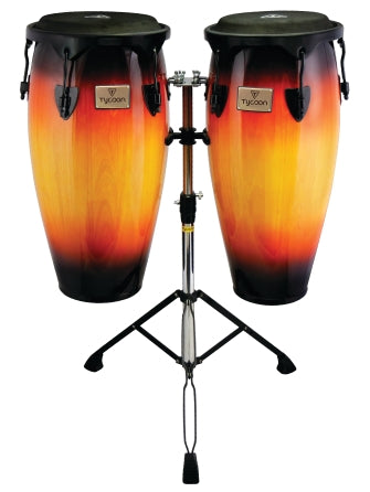 TYCOON PERCUSSN STC-2 B 11 & 12 SUPREMO SUNBURST SERIES CONGAS WITH DOUBLE STANDBOX 1 BOX 1 OF 2