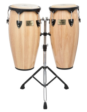 TYCOON PERCUSSN STC-1BN/D SUPREMO SERIES NATURAL 10 &11 CONGAS WITH BLACK HARDWARE BOX 1 OF 2
