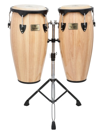 TYCOON PERCUSSN STC-1BN/D SUPREMO SERIES NATURAL 10 &11 CONGAS WITH BLACK HARDWARE BOX 1 OF 2