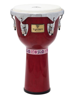 TYCOON PERCUSSN TJ-712CR 12 CONCERTO SERIES DJEMBE - RED FINISH