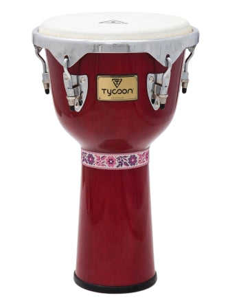 TYCOON PERCUSSN TJ-712CR 12 CONCERTO SERIES DJEMBE - RED FINISH