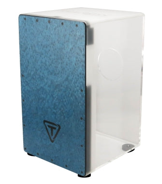 TYCOON PERCUSSN TKX-29 29 SERIES CLEAR ACRYLIC CAJON WITH MAKAH BURL FRONT PLATE