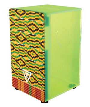 TYCOON PERCUSSN TKXNG-29 29 SERIES NEON GREEN ACRYLIC CAJON WITH MAKAH BURL FRONT PLATE