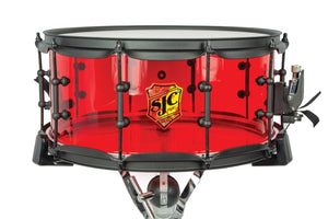 SJC DRUMS JDTS6514ATRB JOSH DUN TORCH 6 - 5X14 SNARE RED ACRYLIC SHELL BLACK HW