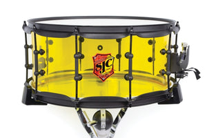 SJC DRUMS JDTS6514ATYB JOSH DUN TORCH 6 - 5X14 SNARE YELLOW ACRYLIC SHELL BLACK HW
