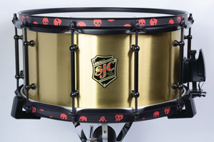 SJC DRUMS JDGS714BBTFB JOSH DUN SIGNATURE GOLIATH 7X14 SNARE SPOOKY INLAYS FLAT BLACK HW SIGNED BADGE