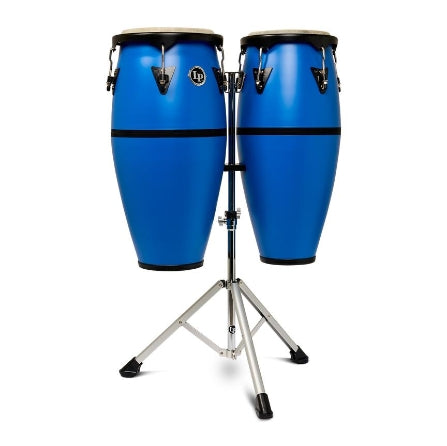 LATIN PERCUSSION LP646DII-DB 10-11 DISCOVERY II CONGA SET W/AL STD - RACE CAR BLUE