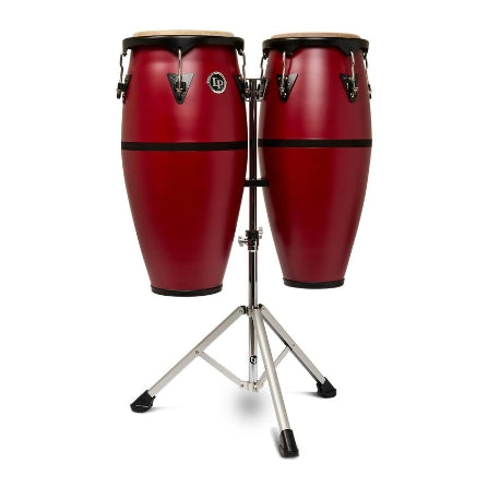 LATIN PERCUSSION LP646DII-RD 10-11 DISCOVERY II CONGA SET W/AL STD - RED
