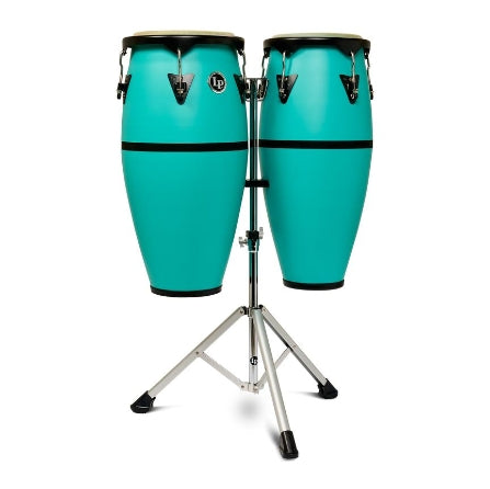 LATIN PERCUSSION LP646DII-SF 10-11 DISCOVERY II CONGA SET W/AL STD - SEA FOAM