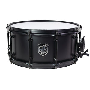 SJC DRUMS ALBK226514TCH ALPHA BLACK STEEL SNARE 6 - 5X14 1MM FLAT BLACK STEEL SHELL TUBE LUGS FLAT BLACK HARD