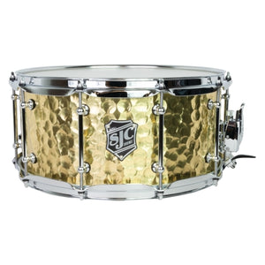 SJC DRUMS ALHB226514TCH ALPHA BRASS SNARE 6. 5X14 1 - 2MM POLISHED HAMMERED BRASS SHELL TUBE LUGS CHROME HARDW