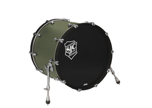 SJC DRUMS NVBD1822CHDOS NAVIGATOR BASS DRUM 18X22 DEEP OLIVE CHROME HW