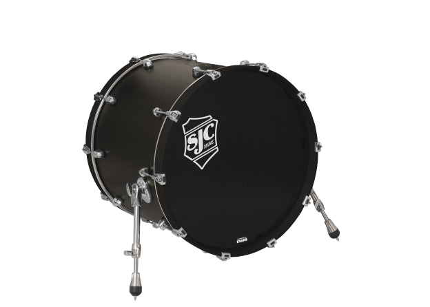 SJC DRUMS NVBD1822CHGBS NAVIGATOR BASS DRUM 18X22 GHOST BLACK CHROME HW