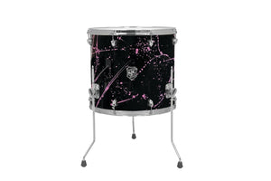 SJC DRUMS NVFT1618CHBKPKSP NAVIGATOR FLOOR TOM 16X18 BLACK W/ PINK SPLATTER CHROME HW
