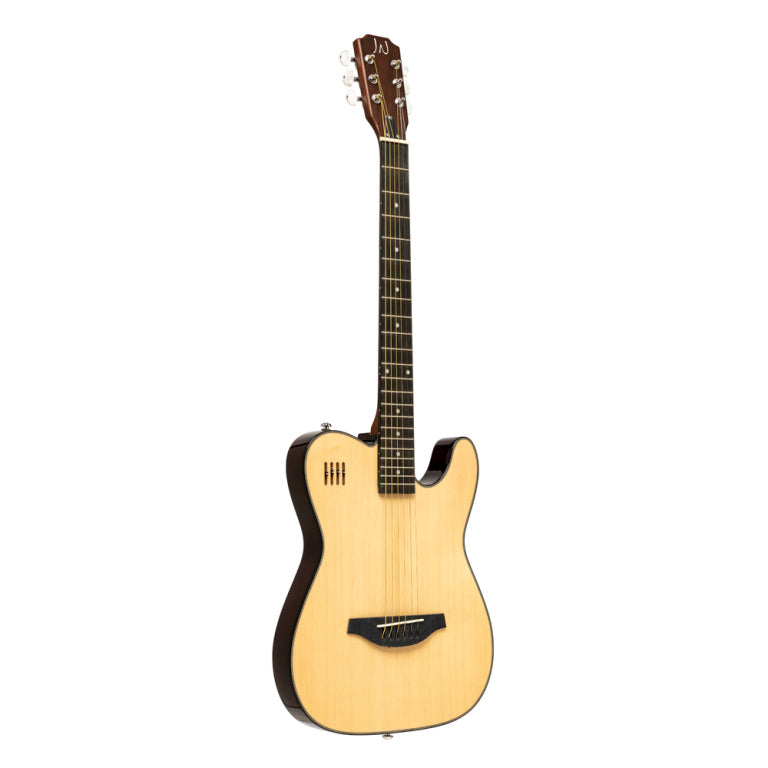 J.N GUITARS EW3000CN Electric solid body folk guitar with cutaway - natural-coloured
