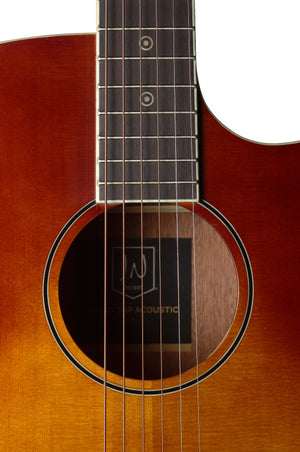 J.N GUITARS BES-ACE DCB Dark cherryburst acoustic-electric auditorium guitar