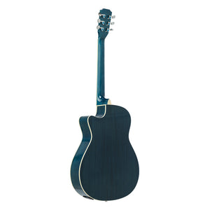 J.N GUITARS BES-ACE TBB Transparent blueburst acoustic-electric auditorium guitar