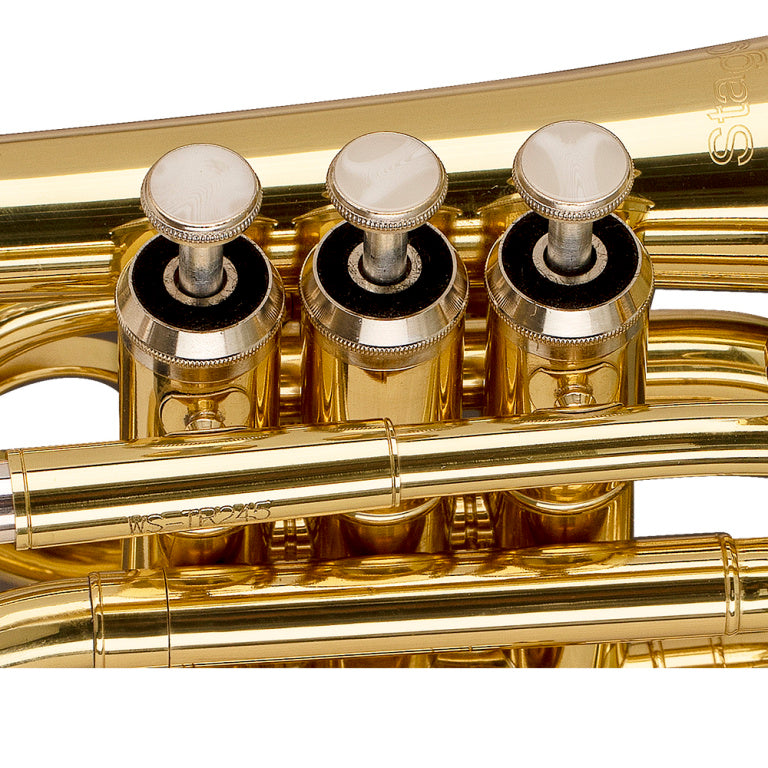 STAGG WS-TR245S Bb Pocket Trumpet, ML-bore, Brass body material
