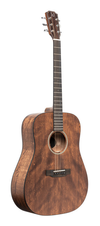 J.N GUITARS Acoustic dreadnought guitar with solid mahogany top, Dovern series