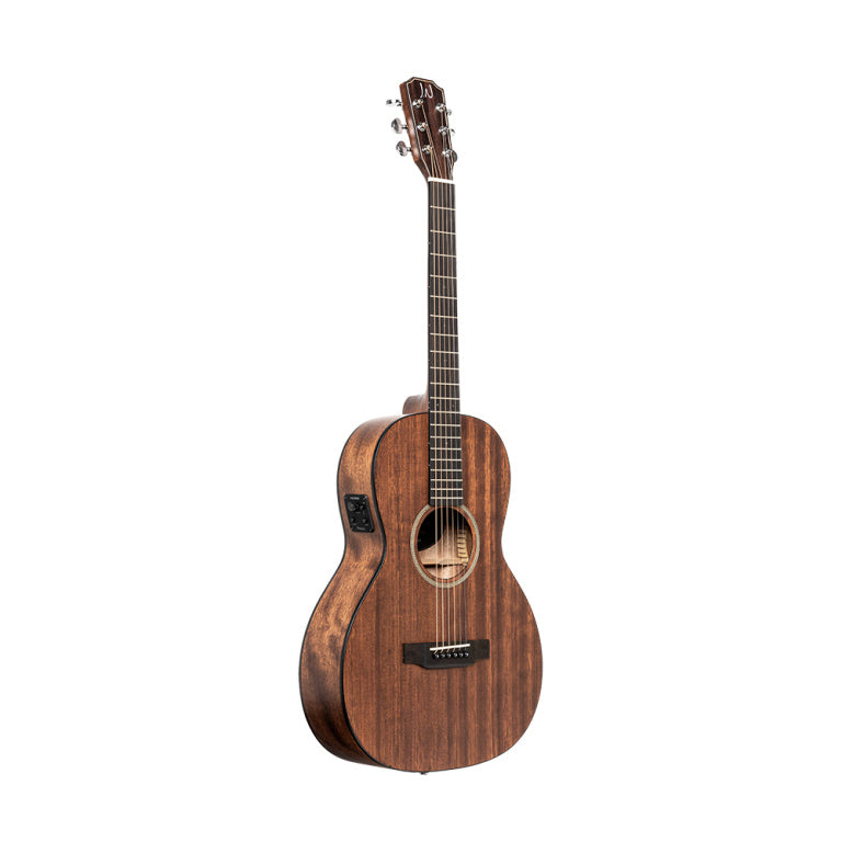 J.N GUITARS DOV-PFI Acoustic-electric parlor guitar with solid mahogany top, Dovern series