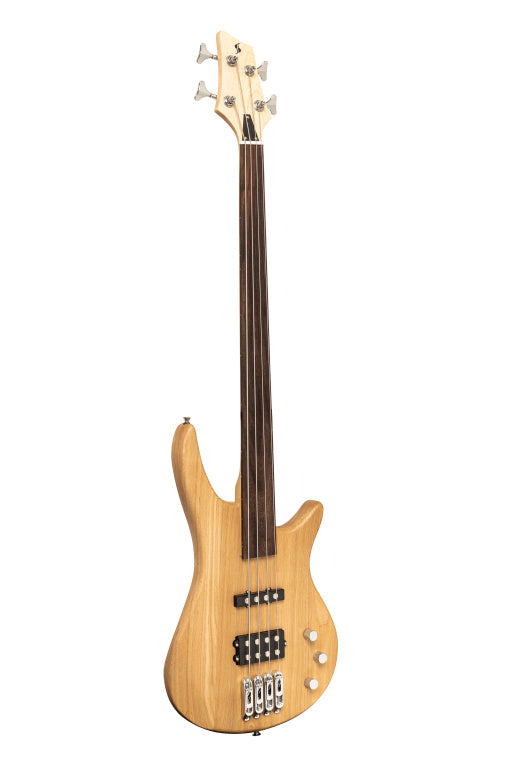 STAGG SBF-40 NAT FL "Fusion" electric bass guitar, fretless