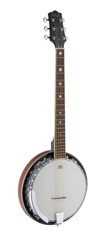 STAGG 6-string Deluxe Bluegrass Banjo with metal pot, guitar headstock & tuning