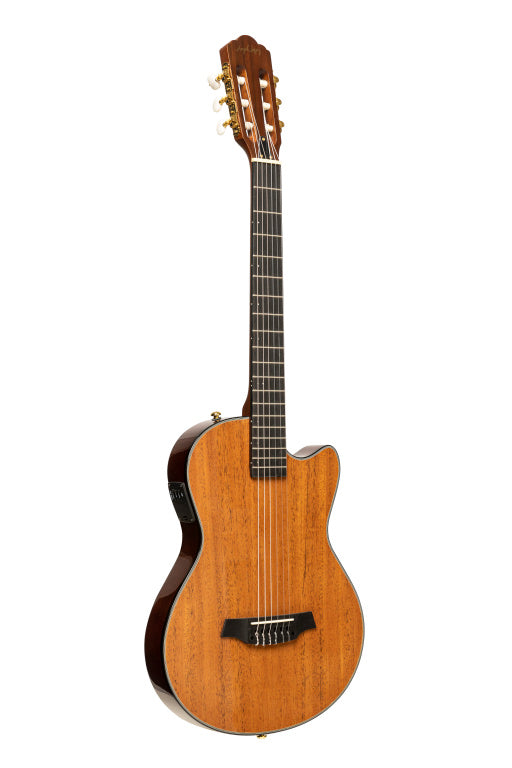 Angel Lopez 4/4 cutaway electric classical guitar with solid body, natural colour