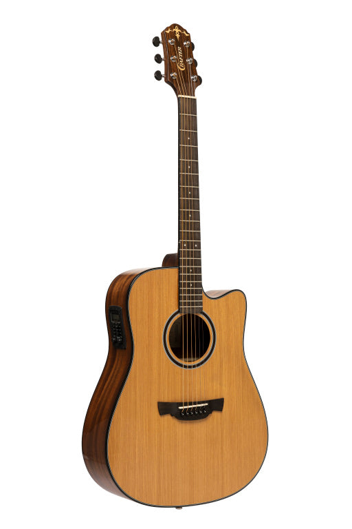 Crafter Able series 630, cutaway Dreadnought electric-acoustic guitar with solid cedar top