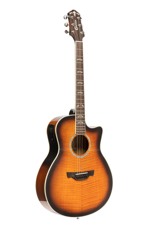 CRAFTER Noble series, Small jumbo acoustic-electric guitar with solid maple top