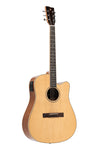 STAGG Dreadnought cutaway acoustic-electric guitar with spruce top, 45 series