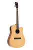 STAGG Dreadnought cutaway acoustic-electric guitar with spruce top, 45 series