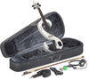 EVN 4/4 WH 4/4 electric violin set with S-shaped white electric violin, soft case and headphones Stagg