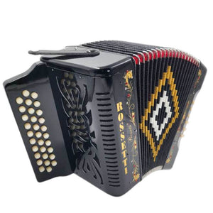 ROSSETTI 3112-GCF-BK 3 Row, 31 treble, 12 bass Diatonic button accordion