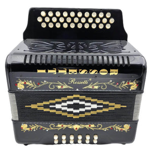ROSSETTI 3112-FBE-BK 3 Row, 31 treble, 12 bass Diatonic button accordion
