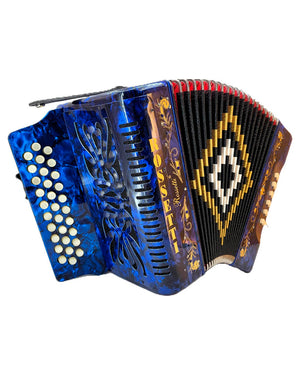 ROSSETTI 3112-FBE-BU 3 Row, 31 treble, 12 bass Diatonic button accordion