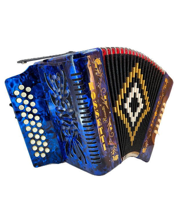 ROSSETTI 3112-FBE-BU 3 Row, 31 treble, 12 bass Diatonic button accordion