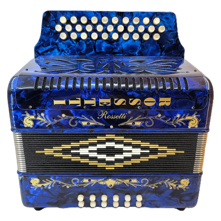 ROSSETTI 3112-FBE-BU 3 Row, 31 treble, 12 bass Diatonic button accordion