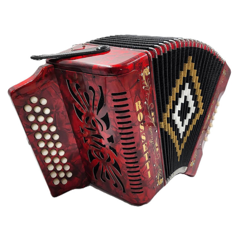 ROSSETTI 3112-FBE-RD 3 Row, 31 treble, 12 bass Diatonic button accordion