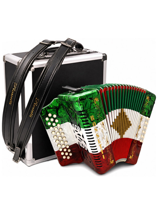 ROSSETTI 3112-FBE-RWG 3 Row, 31 treble, 12 bass Diatonic button accordion