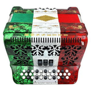 ROSSETTI 3412-GCF-RWG 3 Row, 3-Switch, 34 treble, 12 bass Diatonic button accordion
